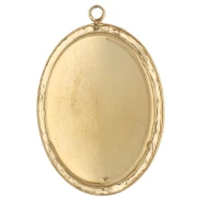 Colgante ovalado bordado de 26 x 18 mm - motivo de lazo - Acero inoxidable 304 Dorado x 1