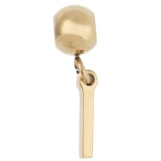 I - Cuenta pasante de 5 mm con dije con la letra «I» - Acero inoxidable 304 Dorado x1 Cuenta pasante de 5 mm con dije con la letra «I» - Acero inoxidable 304 Dorado x1