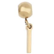 Cuenta pasante de 5 mm con dije con la letra «I» - Acero inoxidable 304 Dorado x1