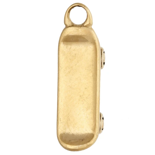 Dije de monopatín 17 x 5 mm - Acero inoxidable 316 dorado x1