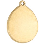 Colgante ovalado irregular de 21 x 16 mm con motivo de pantera - Acero inoxidable 316 Dorado x 1