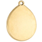 Colgante ovalado irregular de 21 x 16 mm con motivo de pantera - Acero inoxidable 316 Dorado x 1