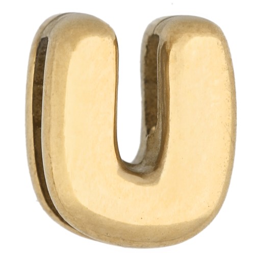 Empujador para carta de 7,5 x 6 mm para cordón de 1,6 mm - U - Acero inoxidable 304 Dorado x1