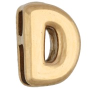Cierre de letra de 7,5 x 5 mm para cordón de 1,4 mm - D - Acero inoxidable 304 Dorado