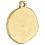 Dije redondo irregular de 20 x 16 mm - motivo de estrella - Acero inoxidable 304 Dorado - Blanco
