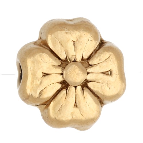 Cuenta en forma de flor de 6 mm - Acero inoxidable 304 dorado x1