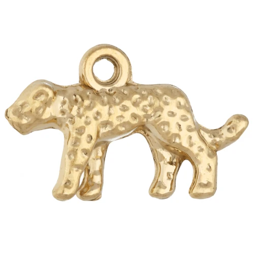 Dije de pantera de 10 x 15 mm - Acero inoxidable 304 dorado x1