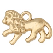 Dije de león 10,5 x 15 mm - Acero inoxidable 304 dorado x 1|raw }}