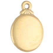 Dije ovalado de 16,5 x 11 mm con motivo marino y pedrería - Acero inoxidable 304 Dorado x1
