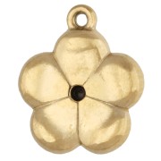 Dije de flor de 9,5 mm con pedrería - Acero inoxidable 304 dorado x1