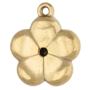 Dije de flor de 9,5 mm con pedrería - Acero inoxidable 304 dorado x1