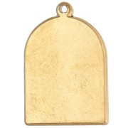 Colgante en forma de arco de 21 x 14 mm con motivo de exvoto y resina epoxi - Acero inoxidable 304 Dorado - Marrón