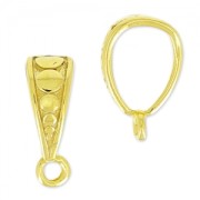 Enganche para colgante motivos redondo 11.5 mm en Plata 925 dorado con oro fino x1