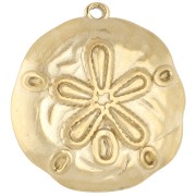 Oro 18 quilates - Colgante de dólar de arena irregular de 25,5 mm - Acero inoxidable 304 dorado x 1 Colgante de dólar de arena irregular de 25,5 mm - Acero inoxidable 304 dorado x 1