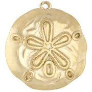Colgante de dólar de arena irregular de 25,5 mm - Acero inoxidable 304 dorado x 1