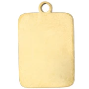 Dije rectangular de 16,5 x 11 mm - Ciao Bella - Acero inoxidable 316L dorado - Rojo - Rosa