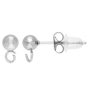 Pendientes de bola de 4 mm - aro perpendicular - Acero inoxidable 303L x20|raw }}