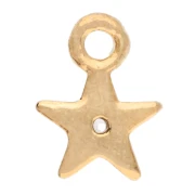 Mini dije en forma de estrella con óxido de circonio, 6 x 4,5 mm - Dorado - Cristal x1
