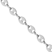 Cadena de eslabones «Grano de café» de 6,6 mm - Acero inoxidable 304 x50cm