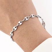 Cadena de eslabones «Grano de café» de 6,6 mm - Acero inoxidable 304 x50cm
