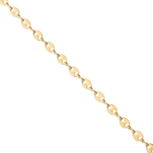 Cadena de malla «Grano de café» de 6,6 mm - Acero inoxidable 304 Dorado x50cm