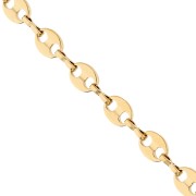 Cadena de malla «Grano de café» de 6,6 mm - Acero inoxidable 304 Dorado x50cm