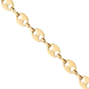 Cadena de malla «Grano de café» de 6,6 mm - Acero inoxidable 304 Dorado x50cm