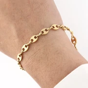Cadena de malla «Grano de café» de 6,6 mm - Acero inoxidable 304 Dorado x50cm