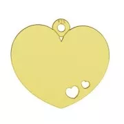 Dije corazón 14 mm en Plata 925 Dorado con oro fino x1