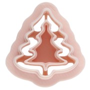 Cortapastas con forma de abeto, 20 x 19 mm, de polímero biodegradable - Beige, 1 unidad