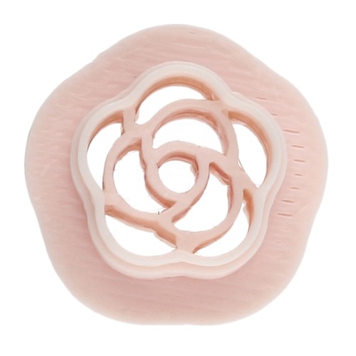 Mini cortapastas con forma de flor de 10 mm, de polímero biodegradable - Beige x1