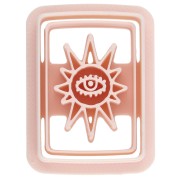 Cortador rectangular de 31 x 22 mm con motivo de ojo - de polímero biodegradable - Beige x1