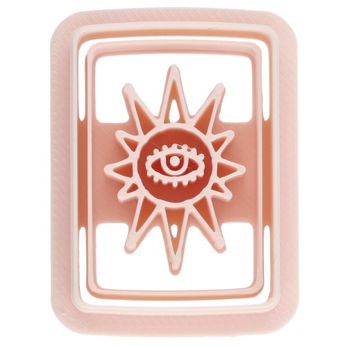 Cortador rectangular de 31 x 22 mm con motivo de ojo - de polímero biodegradable - Beige x1