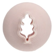 Mini cortapastas con forma de hoja de roble, 10 x 6 mm, de polímero biodegradable - Beige x1