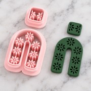Juego de troqueles para pendientes con forma de arco, de polímero biodegradable - Beige x2