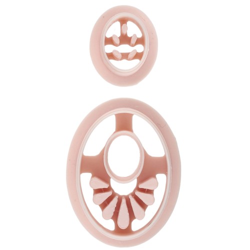 Juego de troqueles para pendientes ovalados de polímero biodegradable - Beige x2