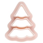 Cortapastas con forma de abeto, 25 x 19 mm, de polímero biodegradable - Beige x1