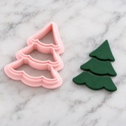 Cortapastas con forma de abeto, 25 x 19 mm, de polímero biodegradable - Beige x1