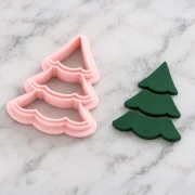 Cortapastas con forma de abeto, 25 x 19 mm, de polímero biodegradable - Beige x1