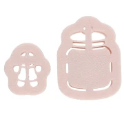 Juego de cortadores de galletas con forma de tarro y pan de especias, fabricados en polímero biodegradable - Beige x2