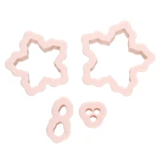Juego de cortadores con forma de flor de Navidad de 29 x 31 mm, de polímero biodegradable - Beige, 4 unidades