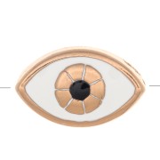 Cuenta ojo trae suerte 14.5x9 mm Cream/dorado rose x1|raw }}