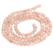 Cuentas redondas facetadas de 3,5 mm de piedra preciosa de cuarzo teñido - Color arena x 38 cm