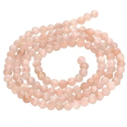 Cuentas redondas facetadas de 3,5 mm de piedra preciosa de cuarzo teñido - Color arena x 38 cm