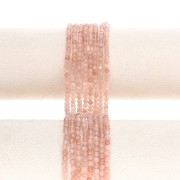 Cuentas redondas facetadas de 3,5 mm de piedra preciosa de cuarzo teñido - Color arena x 38 cm