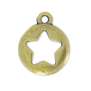 Colgante estrella 12x10 mm bronce x1