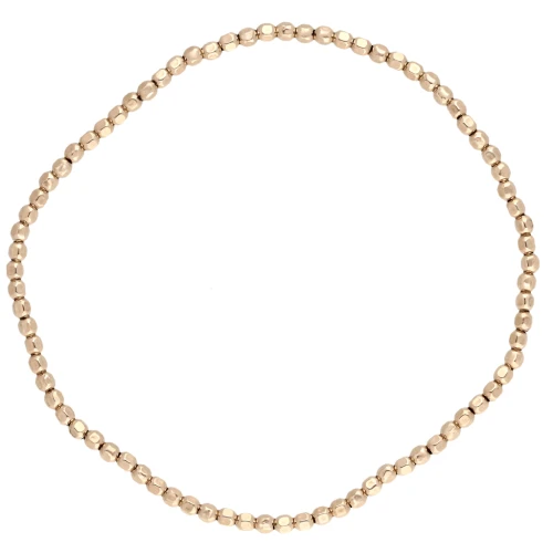 Pulsera elástica con cuentas facetadas de 2 mm - Gold Filled (oro laminado) x1