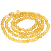 Cuentas redondas facetadas de 3,5 mm de ágata teñida — Multicolor amarillo x 36 cm
