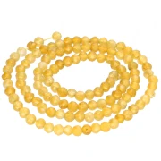 Cuentas redondas facetadas de 3,5 mm de ágata teñida — Multicolor amarillo x 36 cm