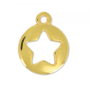 Colgante estrella 12x10 mm Dorado con oro fino x1